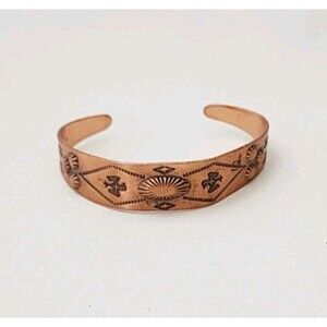 Vintage Bell Trading Solid Copper Handcrafted Cuff Bracelet Native American